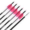 28/30/31 Inch Archery Carbon Arrows Spine 500 Hunting Target Practice Carbon Arrows with 100 Grain Replaceable Tips and 5" Real Feather for Compound & Recurve & Traditional Bow (Pink, 31 inch/12pcs) view 3