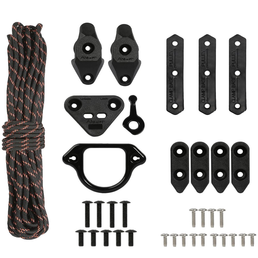 Atader Kayak Anchor Trolley Kit, Heavy Duty Anchor Trolley System for Kayak Canoe, Suitable for Freshwater and Saltwater Use, with Stainless Steel Screws