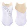 FEESHOW Gymnastics Leotards for Girls Sparkle Metallic Athletic Clothes Activewear One-Piece Skating Jumpsuit White 16 Years view 3