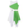 LiiYii Girls Gymnastics Leotard Lyrical Dance Dress Liturgical Dancewear High-Low Ballet Costume Ballerina Dancing Skirt Light Green 14 Years view 2