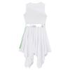 LiiYii Girls Gymnastics Leotard Lyrical Dance Dress Liturgical Dancewear High-Low Ballet Costume Ballerina Dancing Skirt Light Green 14 Years view 3