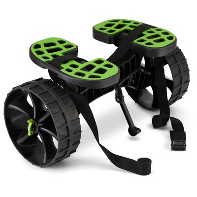 Ulticor Kayak Cart, Puncture-Free Wheels Assembles and Disassembles Within Seconds Easy to Store No Tools Required All-Terrain Durable Kayak and Canoe Cart with Adjustable Straps (Green - Black)