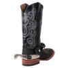 Double S Black Leather Spur Straps | Size Ladies | Perfect for Equestrian Shows | Conforms Comfortably to Boots | Durable Black Leather | Petite Antiqued Buckle | Ladies Sized view 2