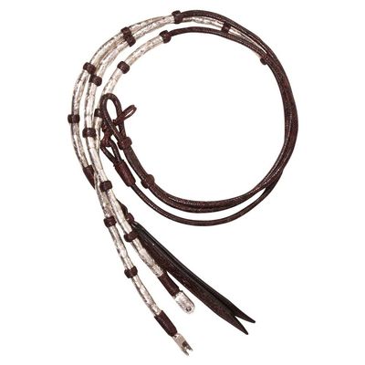 Double S Silver Plated Heavy Triple Ferrule Romel Reins for Horses 32 oz. | Color Chocolate | Premium Horse Rein | Exceptional Balance & Feel | Direct Contact Ends | Handcrafted Leather | 60" Length