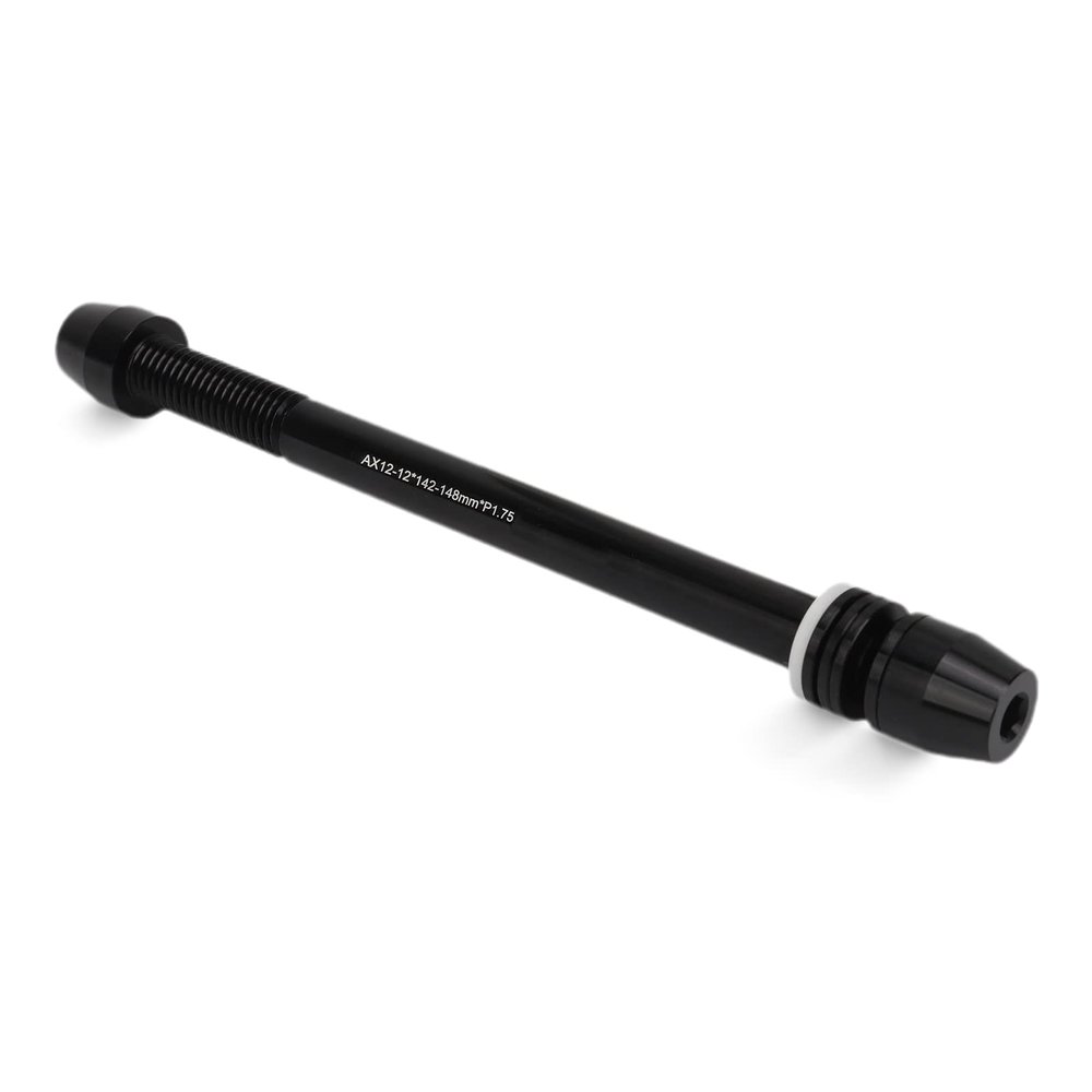 Gugxiom Trainer Axle Shaft, Aluminum Alloy High Strength Adjustable Length Thru Axle Adapter, 2 Section Easy Installation Trainer Thru Axle for 142 to 148mm Hub