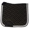 Schneiders Satin Dressage Pad with Bling | Color Black Upscale Dressage Pad | Basketweave Print | Comfortable Fit | Relief for Wither | Bling Accents view 1