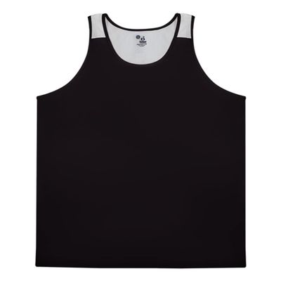 Badger Sports Alleson Athletic Mens Ventback Singlet, XL, Black/White-1