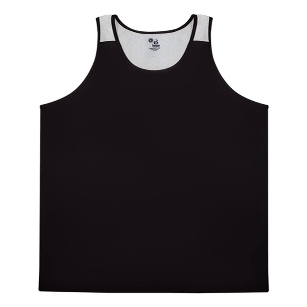 Badger Sports Alleson Athletic Mens Ventback Singlet, XL, Black/White-1