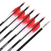 28/30/31 Inch Archery Carbon Arrows Spine 500 Hunting Target Practice Carbon Arrows with 100 Grain Replaceable Tips and 5" Real Feather for Compound & Recurve & Traditional Bow (Red, 28 inch/12pcs) view 3