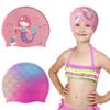 2Pcs Kids Swim Cap Silicone Swimming Cap for Boys Girls Age 3-8 Cover Ear Cartoon Waterproof Bathing Caps Keep Hair Dry Swimming Hat for Long and Short Hair view 2