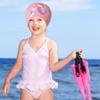 2Pcs Kids Swim Cap Silicone Swimming Cap for Boys Girls Age 3-8 Cover Ear Cartoon Waterproof Bathing Caps Keep Hair Dry Swimming Hat for Long and Short Hair view 4