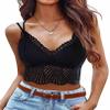 Avidlove Lace Bralette for Women Camisoles Racerback Double-Layered Crop Top A-Black view 1