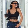 Avidlove Lace Bralette for Women Camisoles Racerback Double-Layered Crop Top A-Black view 3