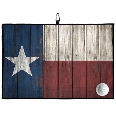 24"x16" Golf Towel, Microfiber Towel with Clips, Texas State Flag Painted on Wooden Planks Patriotic Emblem Golf Towels for Men and Women - Easy to Clean Clubs and Golf Ball Grooves, Golf Gifts