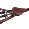 Joseph Sterling Raised Adjustable Breastplate with Running Martingale Attachment | Size Cob | 6-Way Adjustable | Finest English Leather | Padded for Comfort | Chestnut with White Stitching view 4