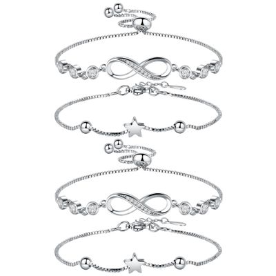 Silver Bracelet for Women,Mothers Day Gifts 925 Sterling Silver Tennis Link Bracelet Cubic Zirconia Classic Bracelet Dainty Silver Bracelets for Women Mom Grandma Sisters (GSZH-008)