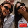 Breaksun Retro Oval Sunglasses for Women Men Fashion Small Oval Sunglasses 90s Vintage Shades (Black/Grey+ Leopard/Brown Gradient) view 2