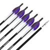 28/30/31 Inch Archery Carbon Arrows Spine 500 Hunting Target Practice Carbon Arrows with 100 Grain Replaceable Tips and 5" Real Feather for Compound & Recurve & Traditional Bow (Purple, 31 inch/12pcs) view 3
