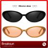 Breaksun Retro Oval Sunglasses for Women Men Fashion Small Oval Sunglasses 90s Vintage Shades (Black/Grey+ Brown/Brown) view 4
