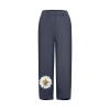 WABEOR Linen Capri Pants for Women Summer Dressy Loose Petite Wide Leg Pants Crop Casual Elastic Waist Petite Beach Pants Grey view 3