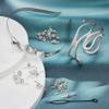 QuneusHot 22 Piece Snake Cleopatra Costume Accessories Egypt Emerald Serpent Hairband Arm Cuff Loc Jewelry for Hair Dreadlocks Women Silver DSFS-Yin view 3