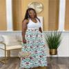Euulin Flowy Pants for Women Casual High Waisted Wide Leg Palazzo Pants Trousers with Pocket Plus Size Oil Painting L view 2