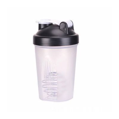 BKDRL Shaker Bottle for Protein Powder w. Classic Loop Top & BPA free,Secure Screw-On Lid, Stay Open Flip Cap,BPA Free-16oz (Black/Clear-16Oz-400ML)