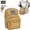DBTAC DO MORE & BE MORE Tactical Gun Pouch Purse | 3L CCW Crossbody Travel Bag w/Shoulder Strap | Compact Tactical Shoulder Bag w/Gun Holder, Brown