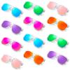 12 Pack Neon Party Bulk Sunglasses Adults, 80s Retro Clear Frame Mirror Sunglasses Party Favors view 1