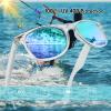 12 Pack Neon Party Bulk Sunglasses Adults, 80s Retro Clear Frame Mirror Sunglasses Party Favors view 4