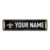 Rico Industries NFL Football New Orleans Saints Primary Personalized Metal Street Sign 4" x 15" Home Dcor - Bedroom - Office - Man Cave view 1