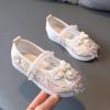 New Girls Handmade Hanfu Shoes Children Embroidered Shoes Shoes Baby Antique Costume Performance Shoes Girls Heels (Beige, 2 Big Kids) view 3