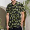 Ginkgo Leaves Short Sleeve Shirt for Men Button Down Top Causal Beach Tee with Pocket view 2