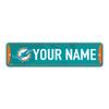 Rico Industries NFL Football Miami Dolphins Primary Personalized Metal Street Sign 4" x 15" Home Dcor - Bedroom - Office - Man Cave view 1