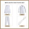 Boys Suits Size 2 Toddler Kids White Suit for Boys Wedding Christmas Outfits Kids Tuxedo Vest Pants Suits Set view 2