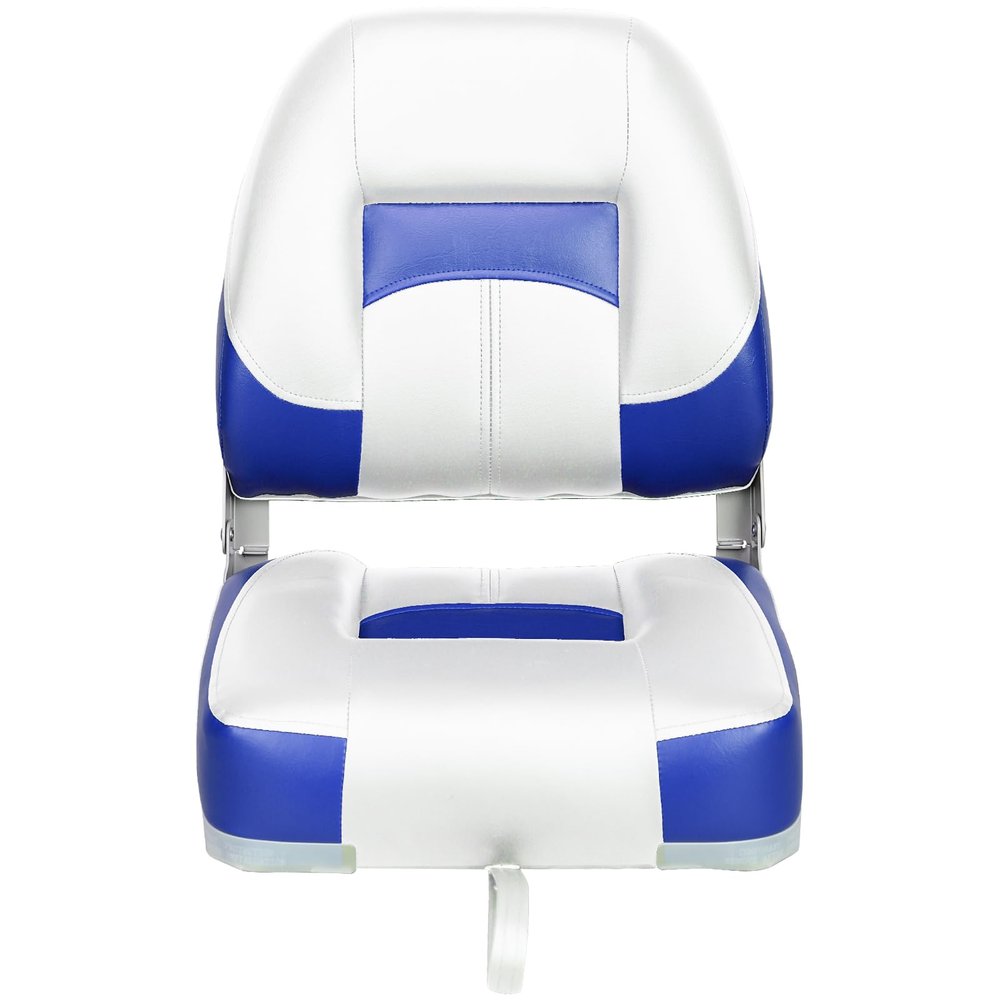 ERGOSEAT Two Tone Low Back Folding Boat Seats,White/Blue