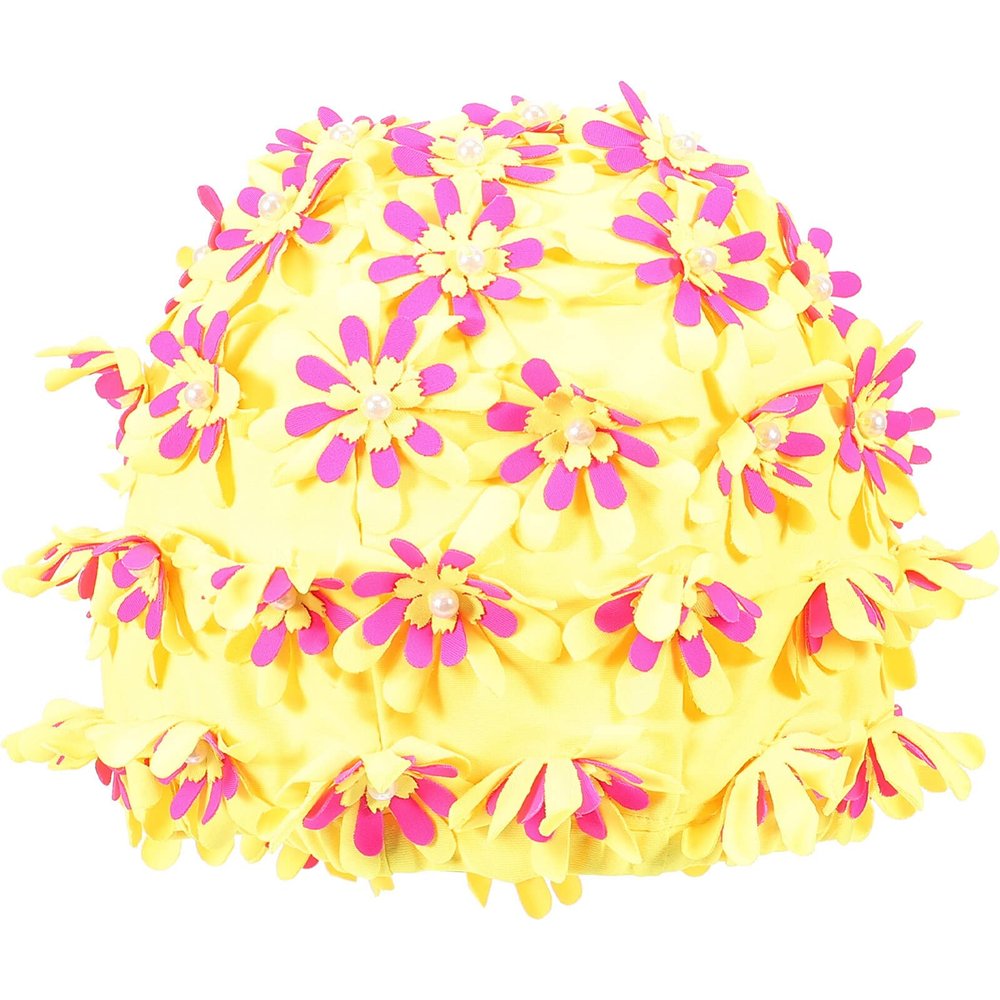 BESPORTBLE Delicate Floral Swim Cap for Women Adult Swimming Hat Handmade Design for Hair for Pool Beach and Spa Activities