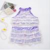 JEATHA Girls Shiny Sequins Halter Tassel Crop Top with Mini Skirt Latin Jazz Salsa Samba Rumba Dance Costume Pink 7-8 Years view 4