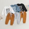 Sejardin Toddler Baby Boy Clothes Cute Letter Print Long Sleeve Sweatshirt Tops and Stretch Pants Newborn Fall Winter Outfit (Pretty Little Guy Blue, 18-24 Months) view 2