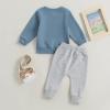 Sejardin Toddler Baby Boy Clothes Cute Letter Print Long Sleeve Sweatshirt Tops and Stretch Pants Newborn Fall Winter Outfit (Pretty Little Guy Blue, 18-24 Months) view 3