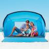 OutdoorMaster Beach Tent for 3-4 Person - Easy Setup and Portable Beach Shade Sun Shelter Canopy with UPF 50+ UV Protection Removable Skylight Family Size-Blue view 1