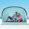 OutdoorMaster Beach Tent for 3-4 Person - Easy Setup and Portable Beach Shade Sun Shelter Canopy with UPF 50+ UV Protection Removable Skylight Family Size-Light Green view 1