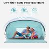 OutdoorMaster Beach Tent for 3-4 Person - Easy Setup and Portable Beach Shade Sun Shelter Canopy with UPF 50+ UV Protection Removable Skylight Family Size-Light Green view 3