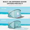 OutdoorMaster Beach Tent for 3-4 Person - Easy Setup and Portable Beach Shade Sun Shelter Canopy with UPF 50+ UV Protection Removable Skylight Family Size-Light Green view 4