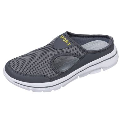 Men Sports Shoes Simple Solid Color Fashion Summer New Pattern Mesh Breathable Mens Casual Fashion (Dark Gray, 9)