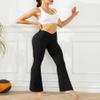 Rheane Plus Size Black Flare Leggings Bootcut Leggings for Women Tummy Control Workout Leggings for Women Compression Leggings for Women (Black XL) view 3