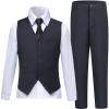 Laimi Duo Boys Suit Size 4 Toddler Kids Dark Gray Suits for Boys 4 Piece Boy's Christmas Suits First Communion Wedding Outfits view 1
