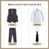 Laimi Duo Boys Suit Size 4 Toddler Kids Dark Gray Suits for Boys 4 Piece Boy's Christmas Suits First Communion Wedding Outfits view 2