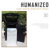 DYPASA Outdoor Trash can Outdoor Steel Wood Trash can Brown Recessed Panel Metal Waste bin Outdoor Creative Commercial Garage can, Decorative Fluted Panels Garbage can view 4