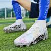 MODGE Mens Soccer Cleats Football Boots Professional Training Turf Mens Outdoor Indoor Sports Athletic (White, Adult, Men, Numeric_4, Numeric, us_Footwear_Size_System, Medium) view 2